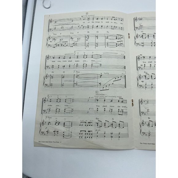 Broadman Choral Music The Truth Shall Make You Free 4565-36 Sheet Music 1972 - Picture 3 of 5
